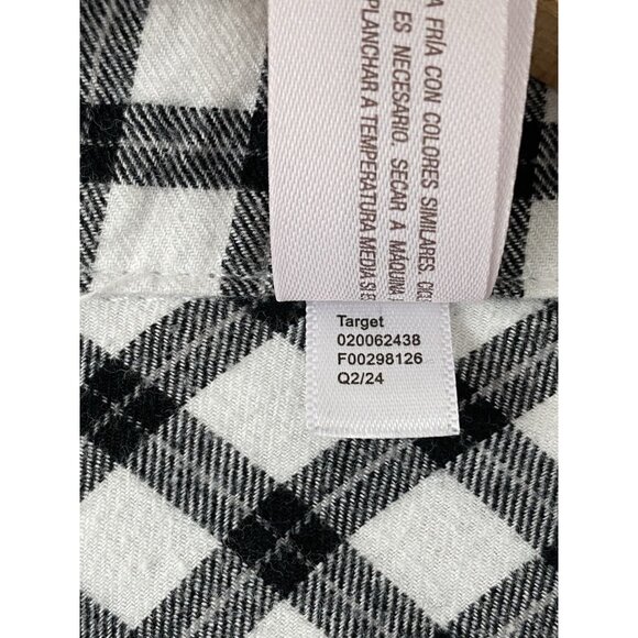 Auden Women's Medium Long Sleeve Plaid Brushed Cotton Flannel Pajama Top - Picture 5 of 8